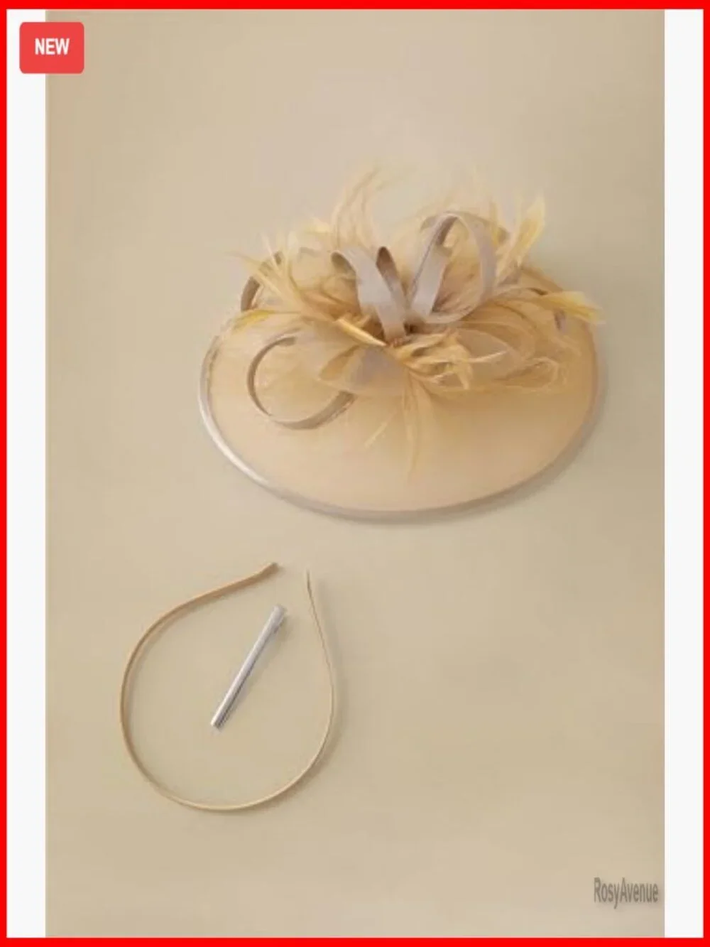 Derby Fascinator Hat with Feathers and Ribbons for Special Occasions